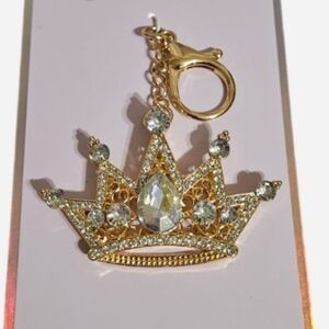 Gold Crown Large 3D Bag Charm